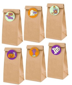 Torebki Papierowe na Słodycze + 6 naklejek "Halloween"