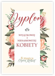 Dyplom "Dzień Kobiet". Wzór 2 (A5)