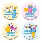 Naklejki Urodzinowe "Crazy"  (24 naklejki )