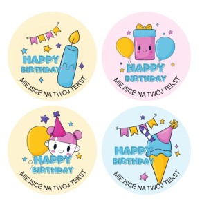 Naklejki Urodzinowe "Crazy"  (24 naklejki )