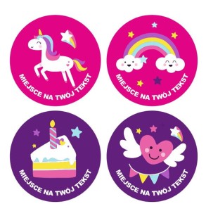 Naklejki Urodzinowe "Słodkie" (24 naklejki)