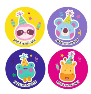 Naklejki Urodzinowe "Animals" (24 naklejki )