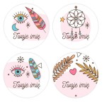 Naklejki Urodzinowe "Pink Boho" (24 naklejki)