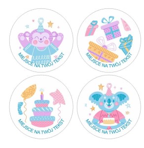 Naklejki Urodzinowe "Fun" ( 24 naklejki )