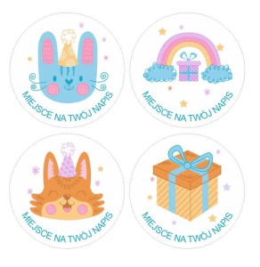 Naklejki Urodzinowe "Fun II" ( 24 naklejki )