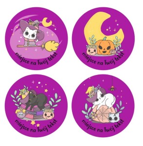 Naklejki Halloween "Fiolet" ( 24 naklejki)   