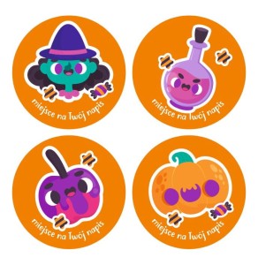 Naklejki Halloween "Czarownica" (24 naklejki) 