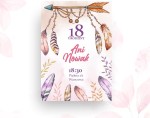 Zaproszenie " Boho II" - personalizowane ( 10 szt.)   