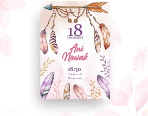 Zaproszenie " Boho II" - personalizowane ( 10 szt.)   