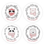 Naklejki Świąteczne "Zwierzaczki " (24 naklejki)