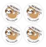 Naklejki szkolne, motywacyjne - "Leniwiec" (120 naklejek) + personalizacja