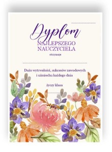 Dyplom na Dzień Nauczyciela  II ( A4) 