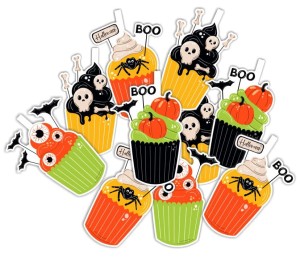 Girlanda "Halloween Cupcake" (10 elementów) - jednostronna
