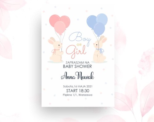 Zaproszenie Baby Shower PON PON