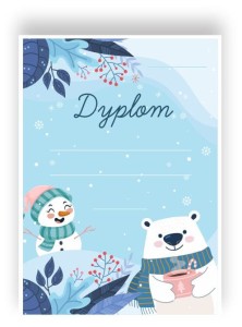 Dyplom "Zimowy III "Bałwanek i Miś" (A4)  