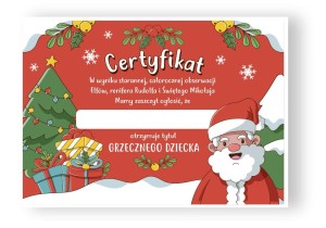 Certyfikat "Grzecznego Dziecka III" (A4)  