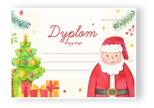 DYPLOM ŚWIĄTECZNY AKWARELA