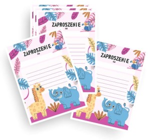 Zaproszenie "Zwierzaczki II" ( 20 szt.) 