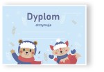 Dyplom "Zimowy XII - Miś i Lisek" (A4)  