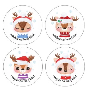 Naklejki Świąteczne "Jelonki " (24 naklejki)  