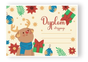 Dyplom "Święta - Renifer"  (A4) 
