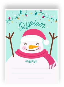 Dyplom "Święta - Bałwanek"  (A4)  