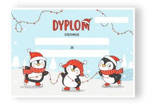 Dyplom "Święta - Pingwinki"  (A4)    