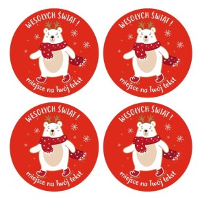 Naklejki Świąteczne "MIŚ" (24 naklejki)