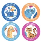 Naklejki urodzinowe "Zwierzaczki  II" ( 24 naklejki )