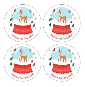 Naklejki Świąteczne "Kula Śnieżna" (24 naklejki)  