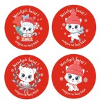 Naklejki Świąteczne "Kot" (24 naklejki)  