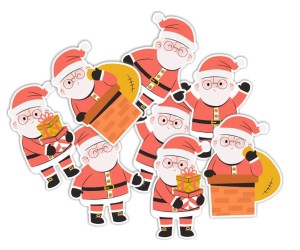 Dekoracja  "Zimowa"  (12 elementów) - jednostronna