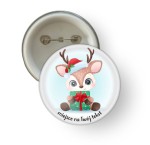 Przypinka Świąteczna "Renifer z Prezentem"   