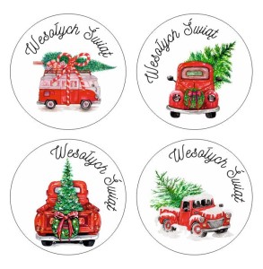 Naklejki Świąteczne "Samochód" (24 naklejki)    