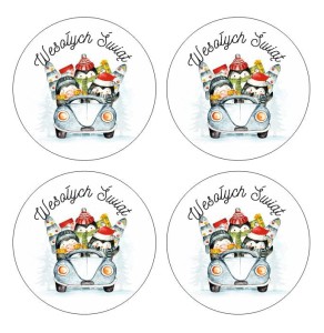 Naklejki Świąteczne "Pingwinki w Aucie" (24 naklejki)  