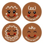 Naklejki Świąteczne "Pierniczki" (24 naklejki) 