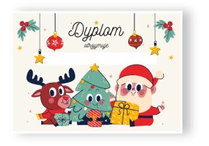 Dyplom "Święta - Mikołaj i Renifer"  (A4)