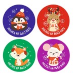 Naklejki Świąteczne "Zwierzątka Mix" (24 naklejki)  