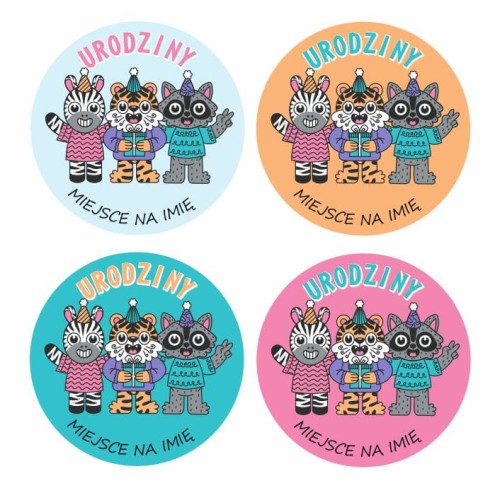 Naklejki urodzinowe personalizowane PONPON
