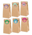 Torebki papierowe na słodycze + 6 naklejek  - "Boho  zwierzaczki"