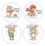 Naklejki Świąteczne "Misiu" (24 naklejki) 