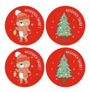 Naklejki Świąteczne "Misiu II" (24 naklejki)  