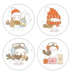 Naklejki Świąteczne "Wróbelek" (24 naklejki)   