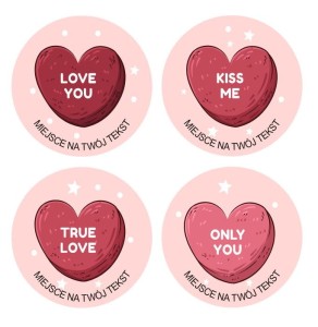 Naklejki walentynkowe II (24 naklejki) 