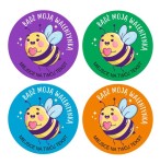 Naklejki walentynkowe - "Pszczółka" (24 naklejki)  