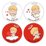 Naklejki walentynkowe - "Aniołki "(24 naklejki)