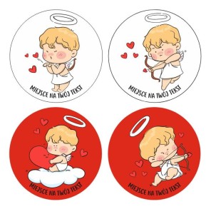 Naklejki walentynkowe - "Aniołki "(24 naklejki)