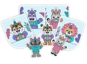 Girlanda urodzinowa "Zwierzaczki" (17 elementów)