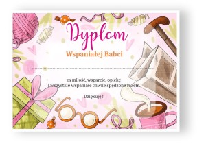 Dyplom "Wspaniałej Babci" Dzień Babci (A4)     
