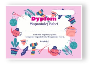 Dyplom "Wspaniałej Babci II" Dzień Babci (A4)    
